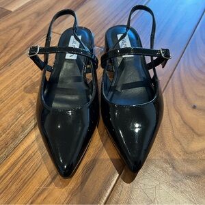 Steve Madden Black Patent Leather Slingback Heels